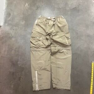 Vintage‎ brown men's utility convertible parachute cargo pants baggy xl